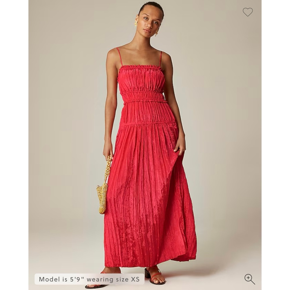 J. Crew Strappy Maxi Dress in Bright Red